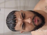 Big Mexican bear gym shower tease