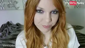 Little Nicky In Stunning Redhead Fucks Her Pussy With A Glass Dildo