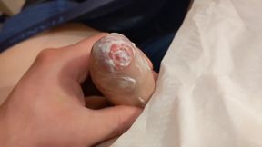 I Cum Twice! Lotion on My Tip, Very Loud Grunting, Messy Cumshots