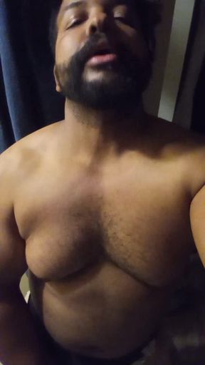Chubby Bearded Bear Jacks off and Cums