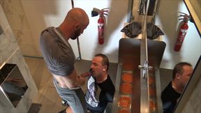Aymeric Deville fucked bareback in public toilet