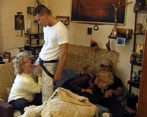 Outdoor Orgy with German Granny Amateur and Anal Sex