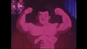 Bulky muscle guy boasting his muscles for you