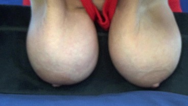 Adult saggy boobs close up