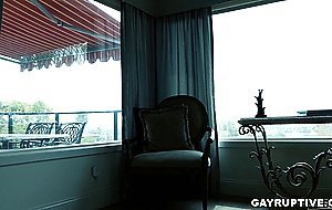 Isaac Parker bending over his ass to take that huge dick