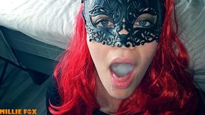 Cosplay and a lot of cum - Milf Swallows a huge load of cum - Millie Fox