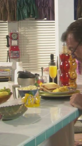 Lucky mature guy fucks a young brunette in the kitchen   Clip 1