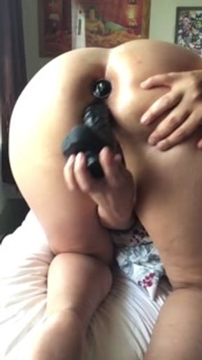 Cute chubby girl smoking, and DP dildo play