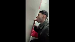 Scally Chav Boy in Leather Jacket Try Glory Hole in the First Time