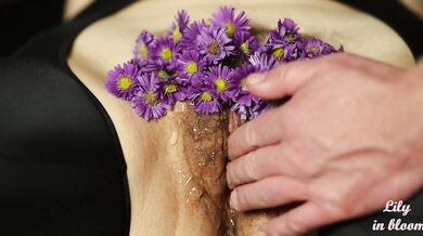 4K wet flowers drippin on my pierced clit while alone