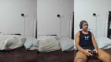 Jogando com a pica respirando
