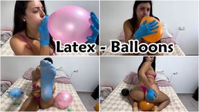 Latex Fetish: Inflating Balloons and Playing with My Sky-Blue Gloves