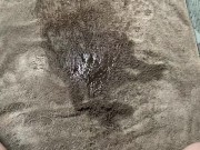 Naughty Piss Slut Soaks a towel with a very full bladder