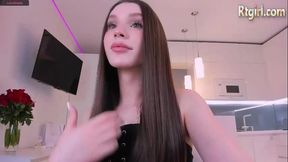 skinny trans cutie strokes her small girycock on webcam