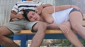 Curvy Step mother gets a huge cumload in her mouth on the bus