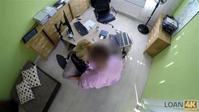 LOAN4K Blonde angel Katy Rose gladly passes the dirty casting of her credit manager