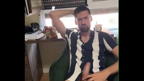 hot daddy fucking pocket pussy toy and busting a thick load