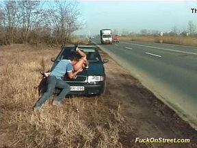 street anal fuck next to car