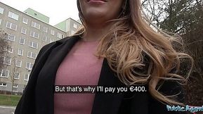 Russian Slut Gets Fucked in Public for Cash