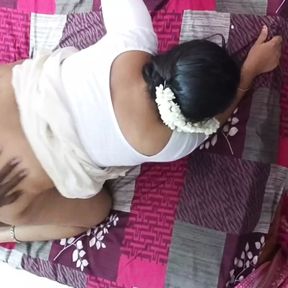 Big ass mallu aunty doggy style hard sex in white blouse and petticoat