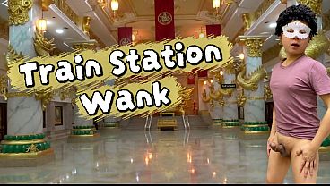 The train station toilet saved a man after getting his cock hard