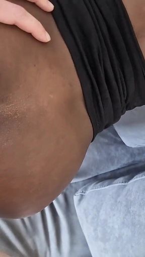 Petite Ebony - Hot Interracial Sofa Fuck with Pussy Creampie