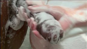 Stepdaughter's Naughty Shower ~ Stepdad's Massive 12-Inch Is Just To HUGE For Her Tight Ass