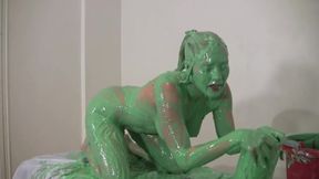 Green slimed amy messy wam
