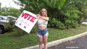 Busty Skylar Vox Wants You To Vote!