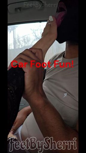 Car Foot Worship White Pedi