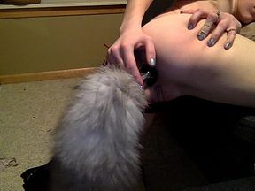 lonely blonde teen pet plays as her parents are out of the house