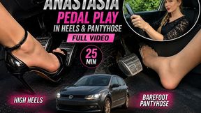 ANASTASYA Makeup High Heels Pantyhose Revving Session Full Video 25 Min PEDAL CAMERA