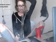 Stoner Slut 420 Smoked out of glass bong