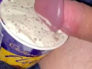 Softening ice cream with a hot cock young bi