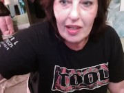 V 627 The next sexy deposit of female cum on the gamblers favorite shirt from the chick with fab tit