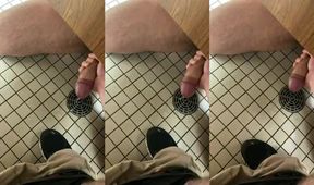 Uncut Restroom Jerk Under Stall