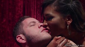 Black t-girl lap dancer anal fucks guy