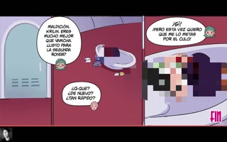 Bulma sits on Krillin's huge cock as they travel in space