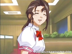 Big-titted teen in bondage gets angry and fucks hard in anime hentai