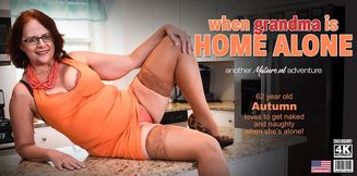 Mature hottie Autumn is showing her kitchen and herself!