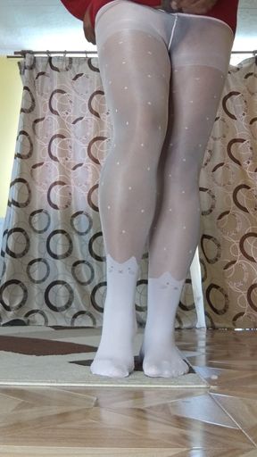 White pantyhose for teen