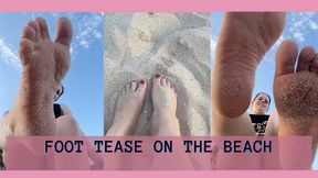 Public foot tease on the beach 1080p HD