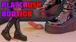 PLATCRUSH Bootjob in Platform Knee Sexy Heels with TamyStarly - (Edited Version) - CBT, Ballbusting