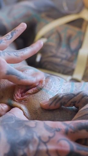 Burlesque Tattoo Beauty with Big Boobs Gives Anal Fuck with Strap-on