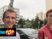 Twink Pop - They Meet In The City, Then Goes To Nearest Hotel And Have A Threesome In The Bathroom