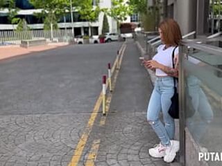 PutaLocura - Large-titted bimbo tourist Michu gets caught by Torbe and swallows his load