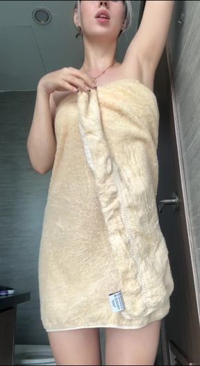 Bathrobe and Blonde Hair