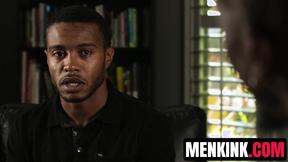 ”Max Konnor whips out thick shaft inside his big black cock toy Jake Waters”