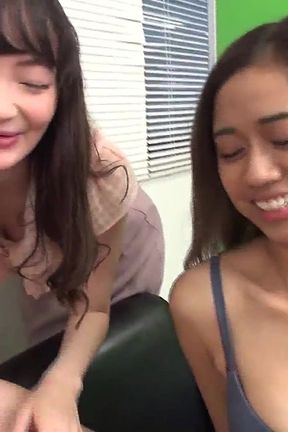 Pair of Friendly Amateur Girls: Girls Teasing with Handjobs and Sloppy French Kissing, Special Edition