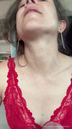 Spectacular moment from &quot;15 minutes of messy, sloppy blowjob ending with hot throatpie dripping out of my nose&quot;